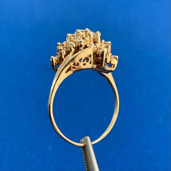 Designer 14K Yellow Gold Diamond Statement Ring S… - image 6