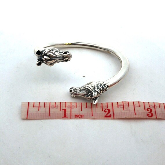 Designer 925 Sterling Silver Horse Head Equine Bypass Open Cuff