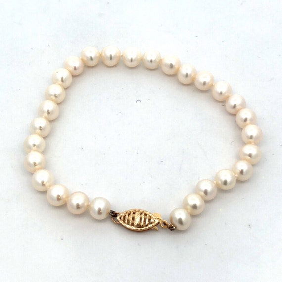 Designer JWL 14K Yellow Gold Knotted Round Pearl … - image 3