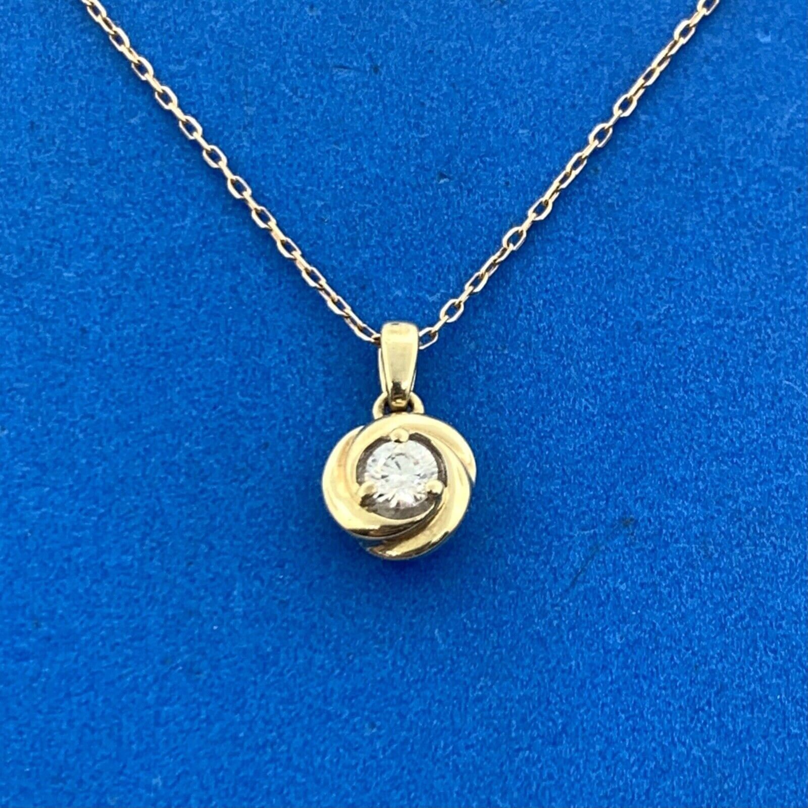 Kay Jewelers IKS 10K Yellow Gold Round Diamond Solitaire Pendant Necklace