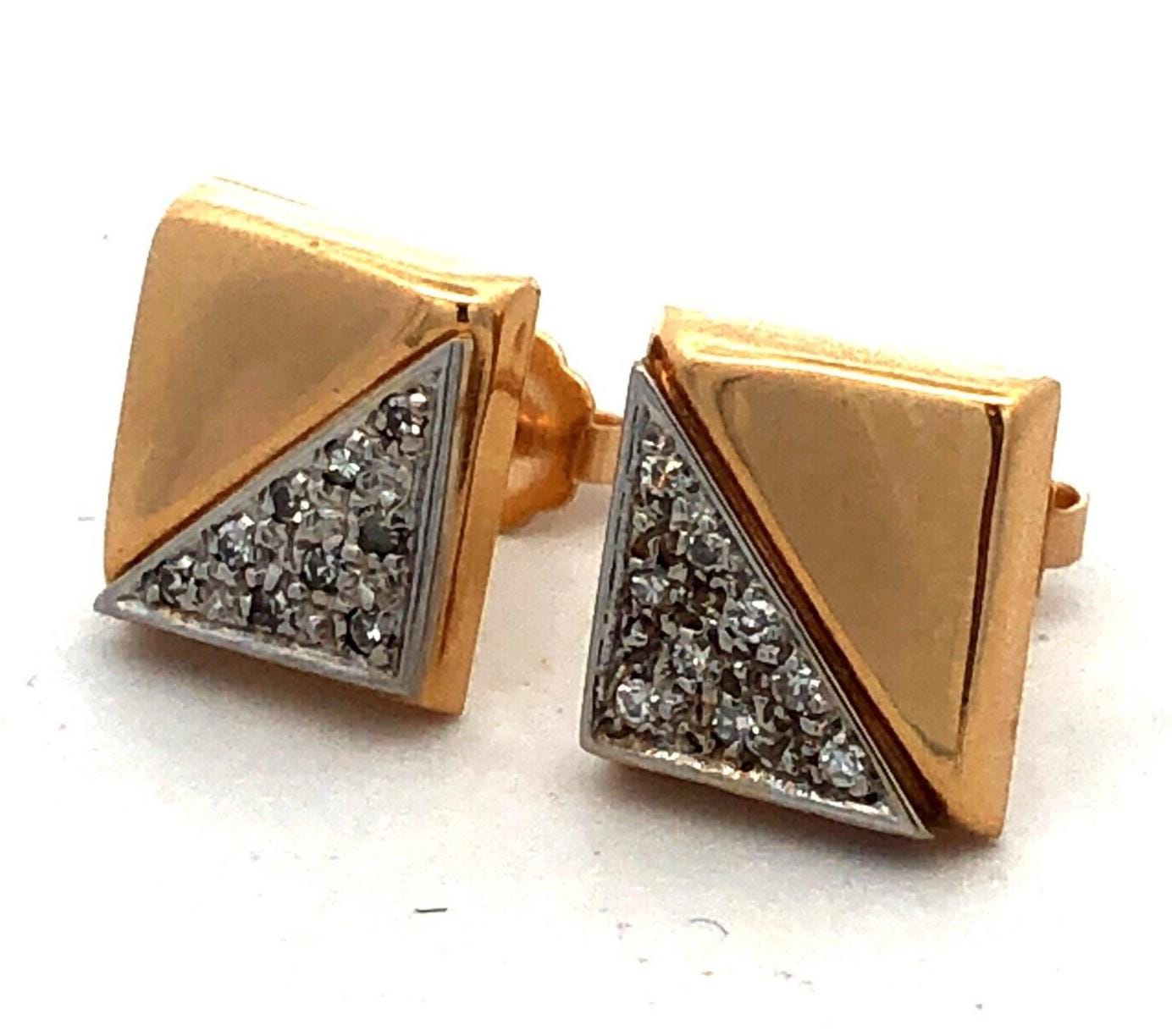 ★VINTAGE HOLLYWOOD★ [14K Gold] Classic Square Stone Earrin Designer fashion, Seoul-fully created | W Concept