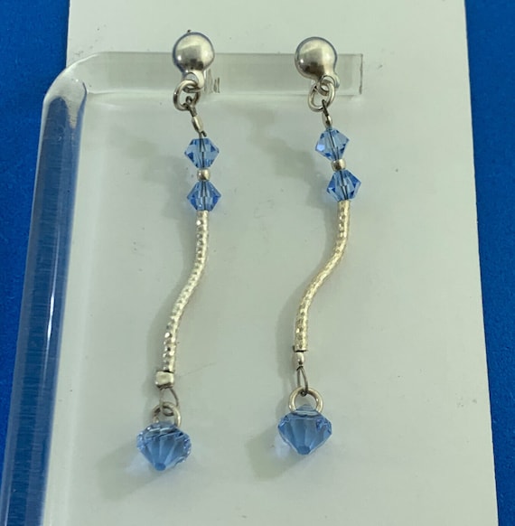 Fabaro 925 sterling silver blue glass bead dangle 