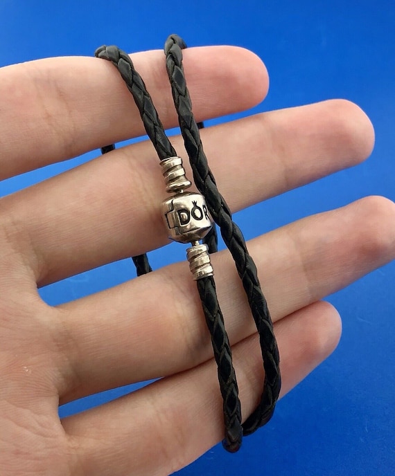 Pandora Moments Double Black Leather Bracelet Ste… - image 1