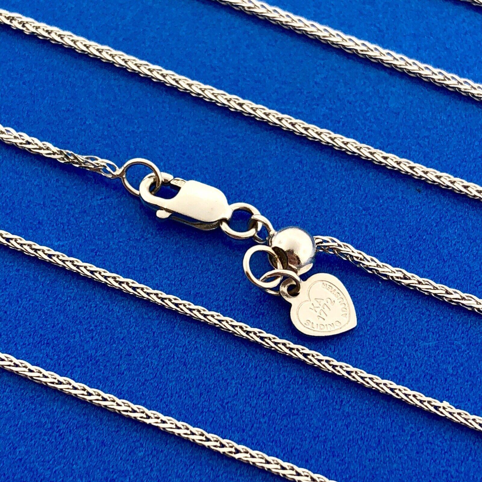 Karizia Spa Ka 1772 Italy 14K White Gold Wheat Adjustable Chain Up to 27