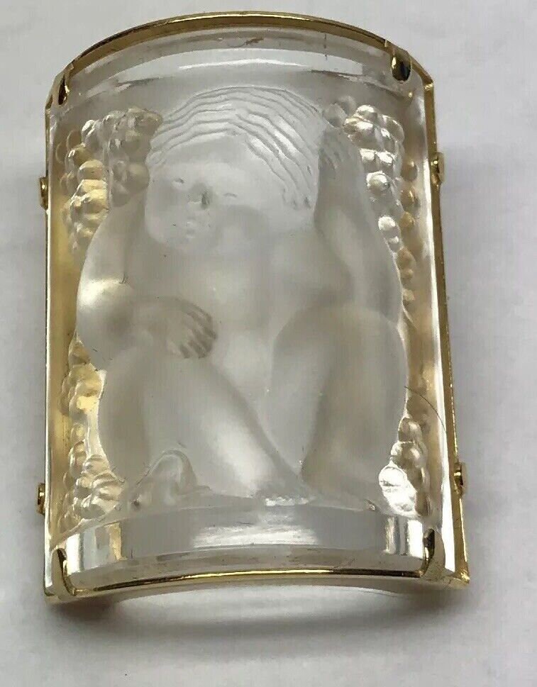 ラリック アンファン ブローチ エンジェル 天使 LALIQUE ゴールド ラリック アンファン ブローチ エンジェル 天使 LALIQUE ゴールド