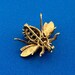 Gorgeous 14k Yellow Gold Round Cut Sapphire Winged Insect Bug Bee ...