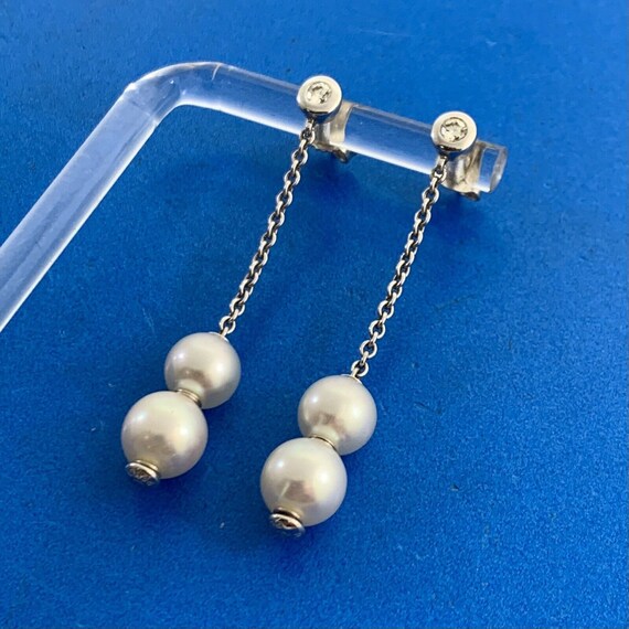 Mikimoto 18K White Gold Diamond Pearls In Motion … - image 2