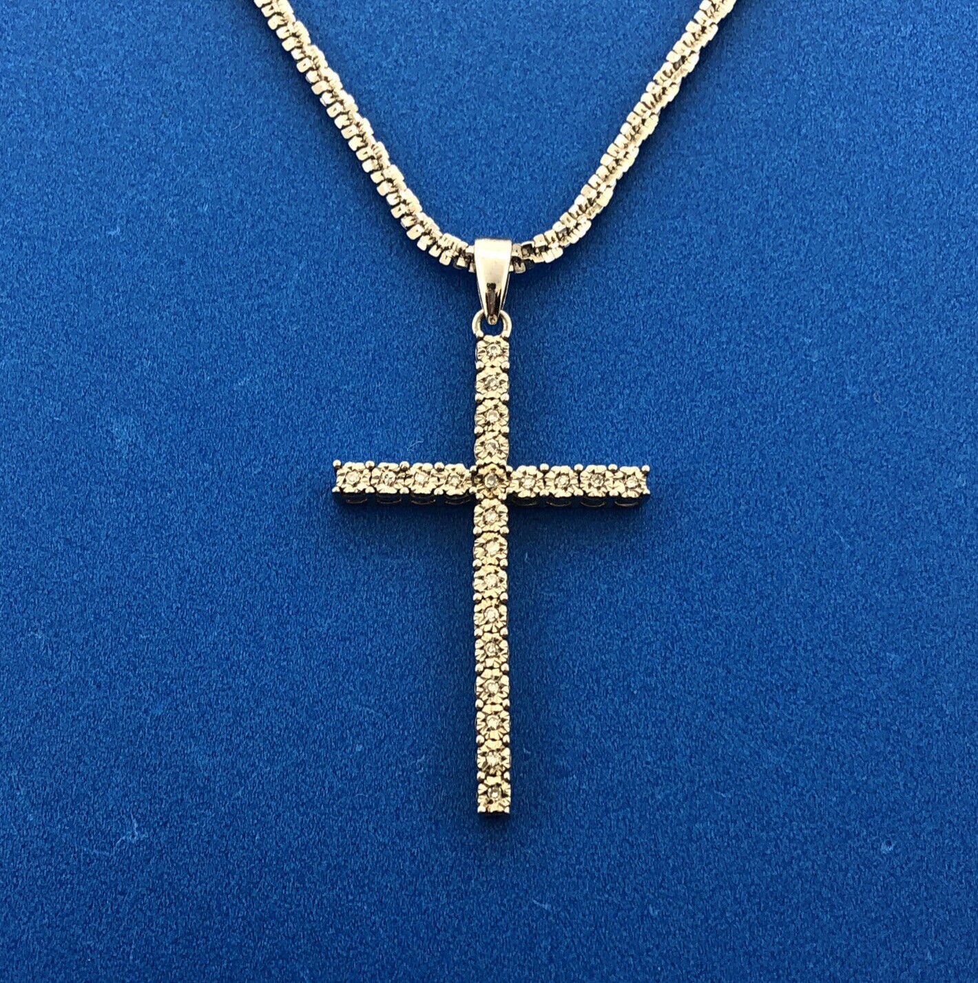 Karizma Spa KA 1772 Italy 925 Sterling Silver Diamond Cross