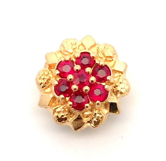 Designer 14K Yellow Gold Round Ruby Slide Bracele… - image 2
