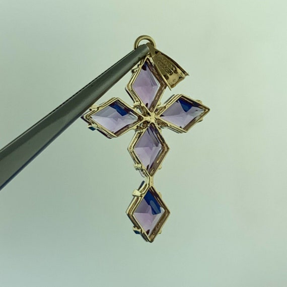 Designer Mexico 14K Yellow Gold Amethyst Religiou… - image 5