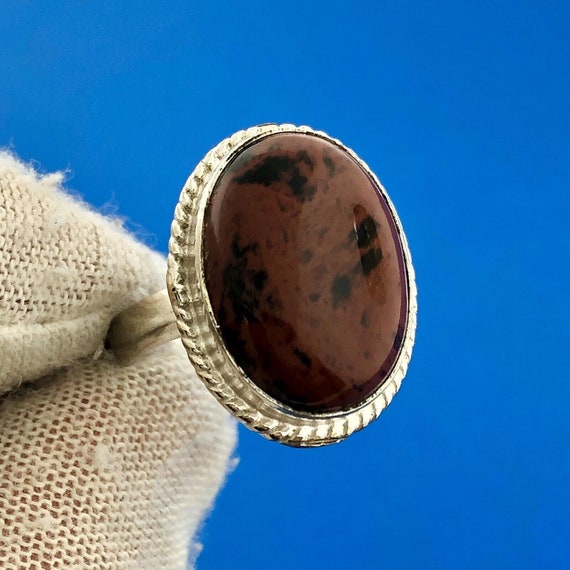 Fabulous Sterling Silver Oval Red Jasper Rejuvena… - image 5