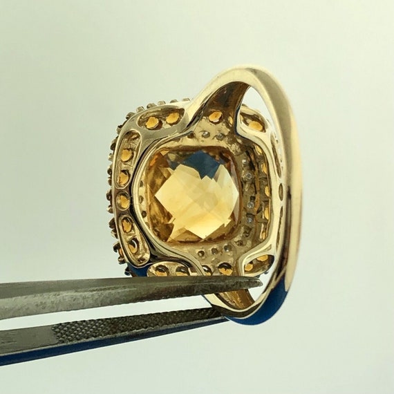 Designer 14K Yellow Gold Citrine Diamond Citrine … - image 6