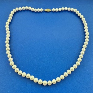 Designer 14K Yellow Gold Hand Knotted Pearl Bead Necklace