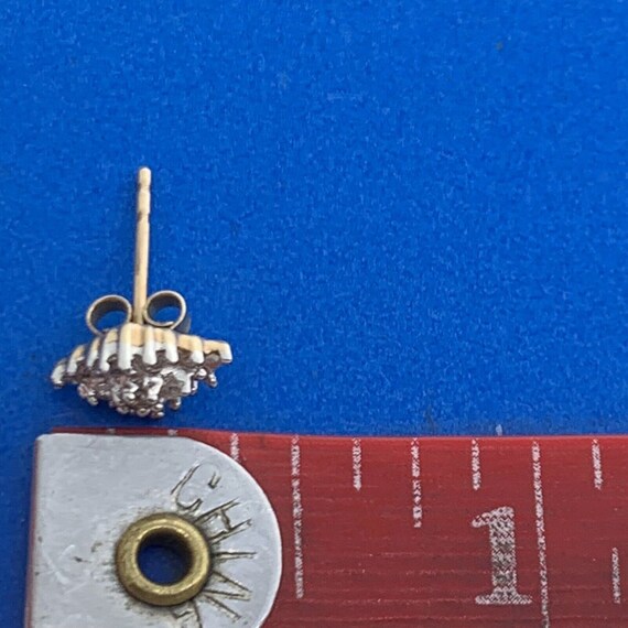 Designer 10K Yellow Gold Diamond Cluster Stud Ear… - image 7