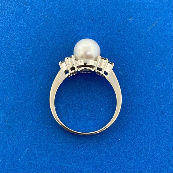 Designer 14K White Gold Pearl Solitaire Diamond A… - image 9