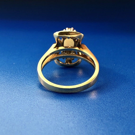 Retro 14K Yellow Gold Diamond Sapphire Opal Moder… - image 9