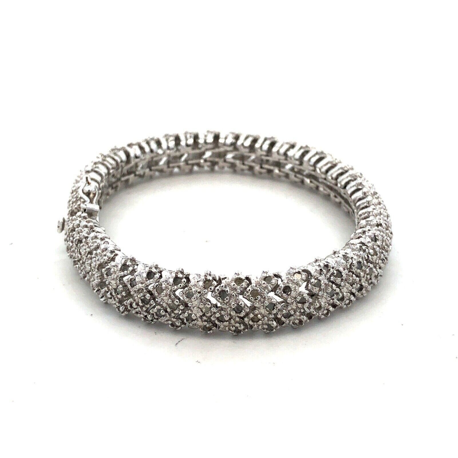 Designer DBJ 925 Sterling Silver Round Diamond Cluster