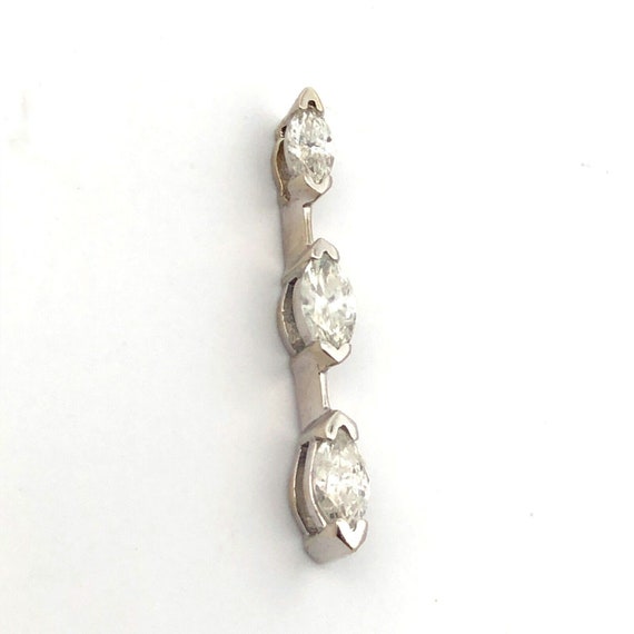 Designer 14K White Gold Marquise Diamond Annivers… - image 4