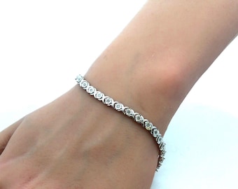 3/4 ct Diamond Tennis Bracelet UD Sterling Silver 7.25