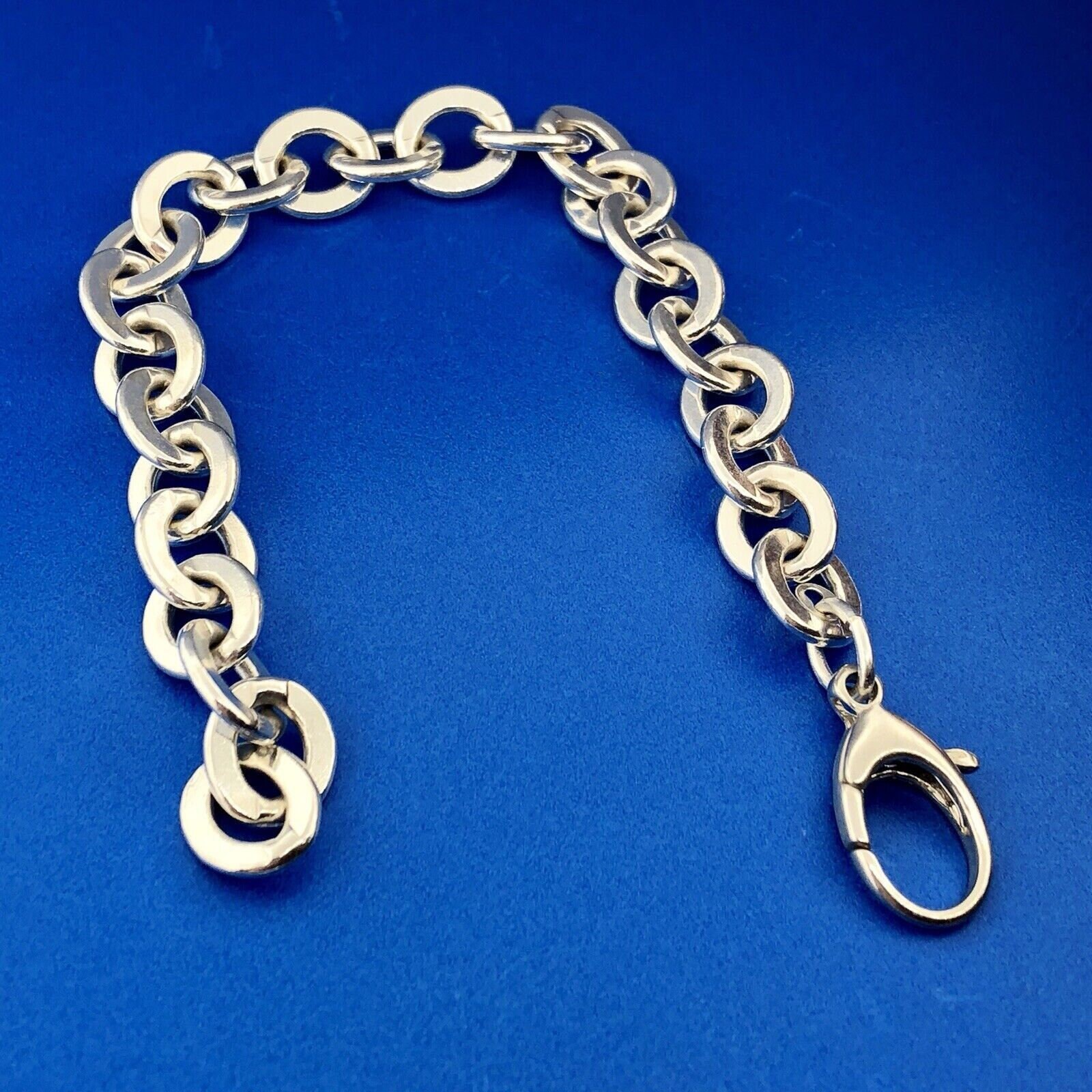 Designer 925 Sterling Silver Flat Circle Link Statement