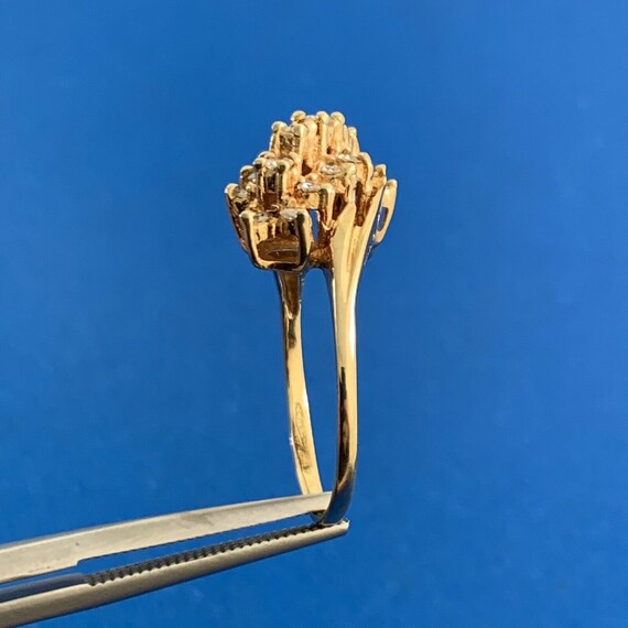 Designer 14K Yellow Gold Diamond Statement Ring S… - image 5