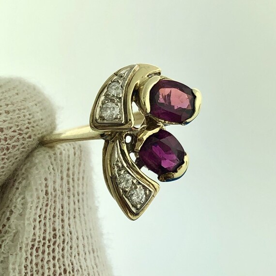 Estate 14K Yellow Gold Ruby Diamond Accented July… - image 7