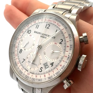 Baume & Mercier Capeland White Dial Chronograph Automatic Men's Watch 65726