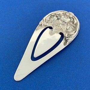 Vintage S Kirk & Sons 925 Sterling Silver Rose Repousse Pattern Book Mark