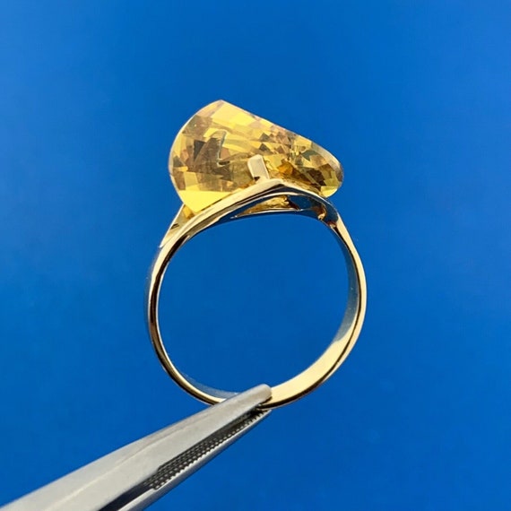 Modernist 18K Yellow Gold Yellow Canary Tourmalin… - image 4