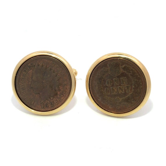 Retro Gold Tone Genuine Indian Head One Cent Penn… - image 1