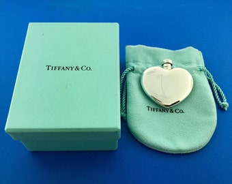 Bottiglia di profumo a forma di cuore in argento sterling 925 di design Tiffany & Co