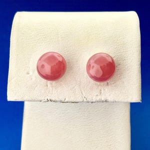 Vintage 14K Yellow Gold Coral Ball Stud Earrings