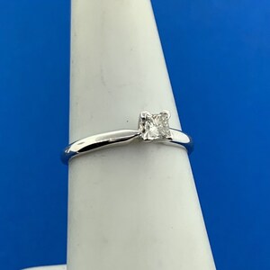 Designer 14K White Gold Princess Diamond Solitaire Engagement Ring