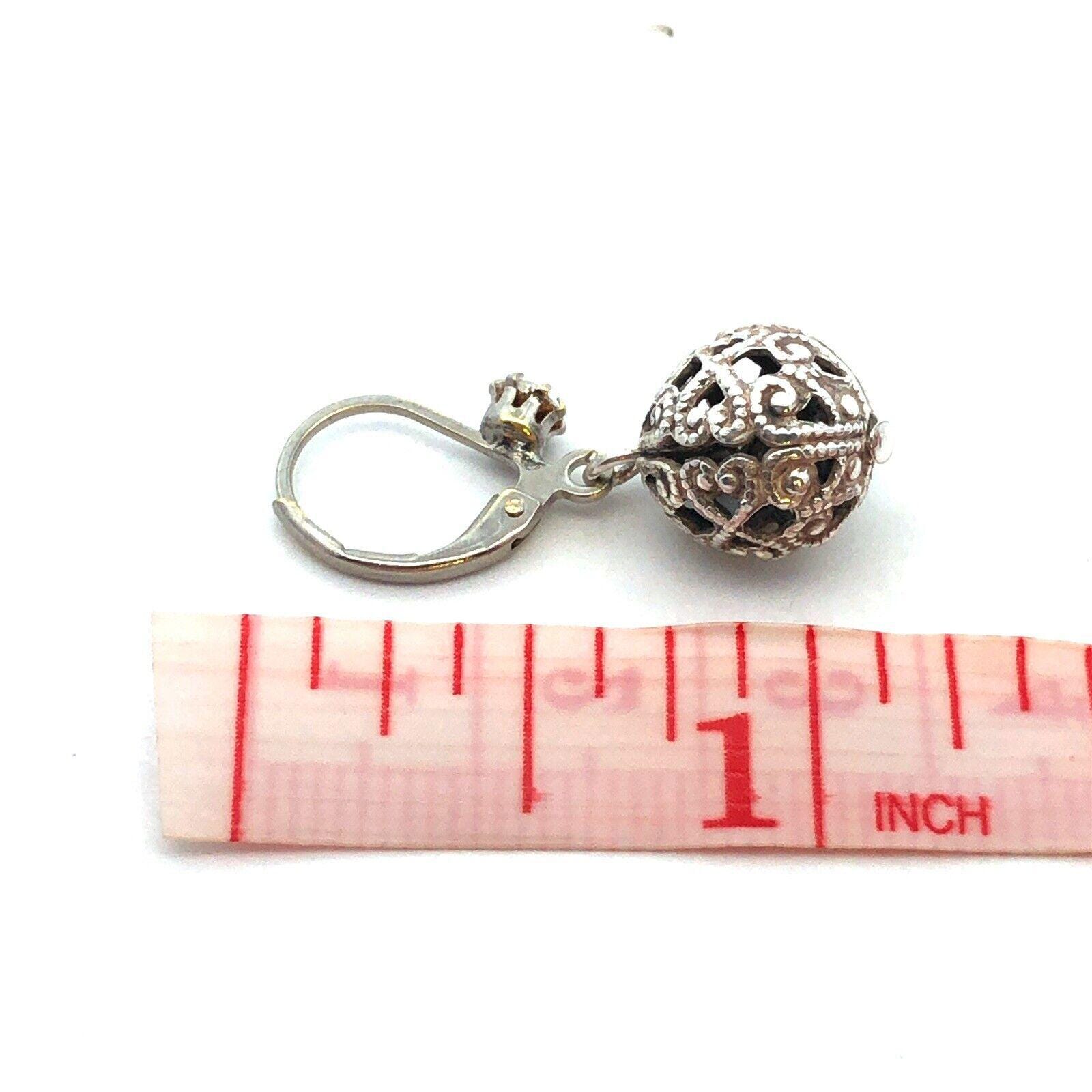 ピアス VINTAGE HOLLYWOOD Single Cubic Ball Earrings 5BNY509 Vintage 925 Sterling Silver Round Cubic Zirconia Ball Dangle