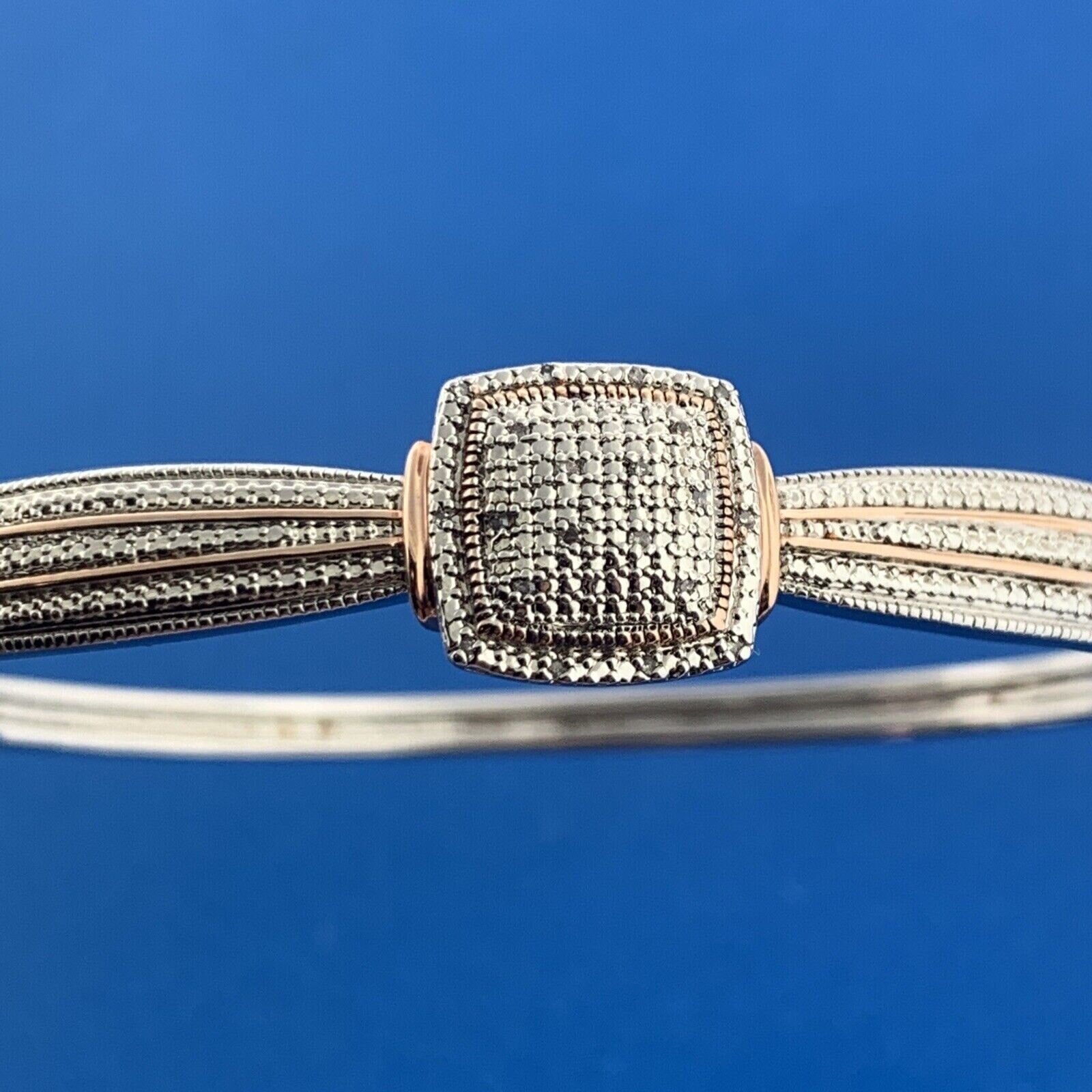Designer BR SUN Silver Toned Round Cut Diamond 7.5