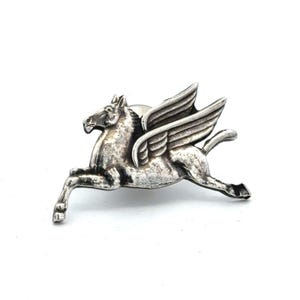 Estate 925 Sterling Silver Greek Mythology Small Pegasus Winged Horse Pin Brooch