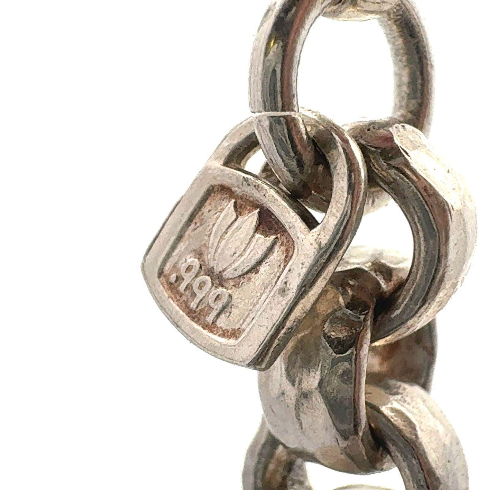Designer .999 Fine Silver Hammered Textured Round Link