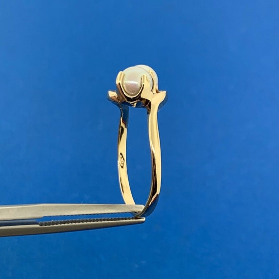 10K Yellow Gold Pearl Duo Bypass Cocktail Ring - image 7