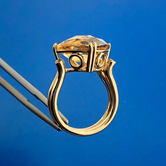 Gorgeous 14k Yellow Gold Faceted Triangle Citrine… - image 5