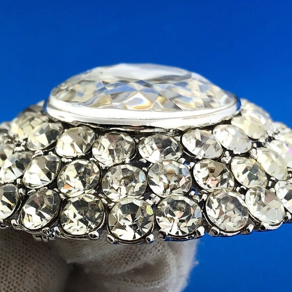 Vintage Yves Saint Laurent Silver Tone Rhinestone… - image 6