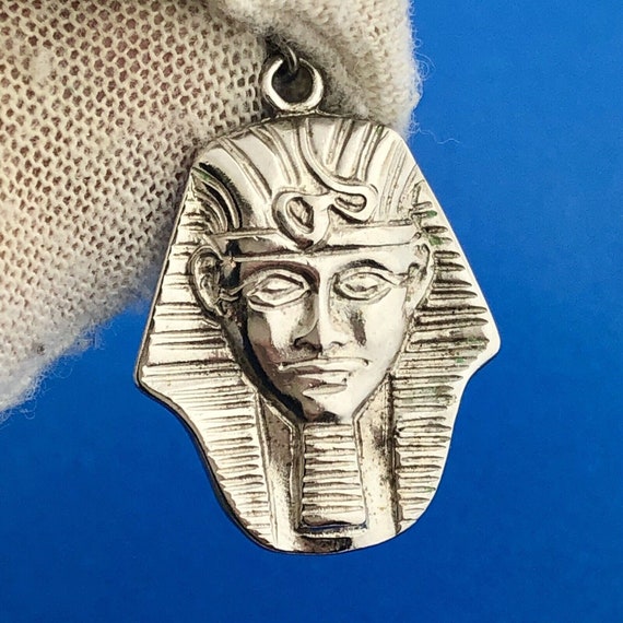 Designer STZ Silver Tone King Tut Sphinx Egyptian… - image 5