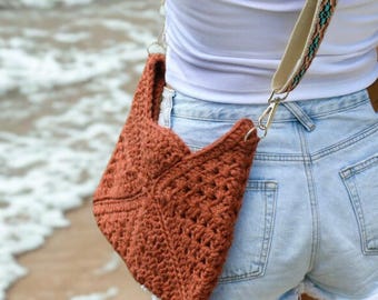 Boho Crochet Bag Pattern, Crochet Handbag Pattern, Crochet Granny Square Bag Pattern, Granny Square Purse Pattern, Easy Crochet Bag Pattern