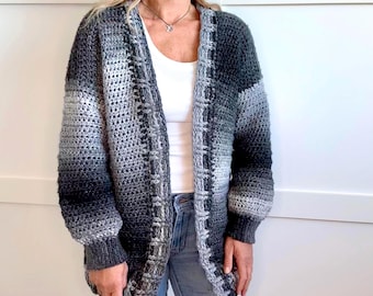 Easy Crochet Cardigan Pattern, Crochet Cardigan Pattern Women, Oversized Crochet Cardigan Pattern, Patchwork Cardigan Pattern