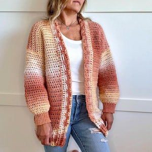 Crochet Cardigan Pattern Women, Easy Crochet Cardigan Pattern, Oversized Crochet Cardigan Pattern, Patchwork cardigan Pattern, Sizes XS-5XL