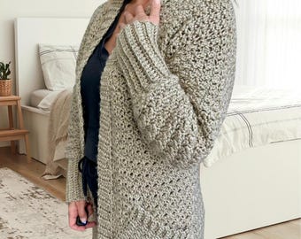 Crochet Cardigan Pattern Women, Oversized Crochet Sweater Pattern, Easy Crochet Cardigan Pattern, Crochet Cardigan with Pockets