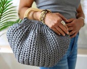 Crochet Handbag Pattern, Tshirt Yarn Crochet Bag Pattern, Tshirt yarn Crochet Purses Pattern, Crochet Bag Pattern with Handles