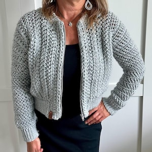 Crochet Cardigan Pattern Women, Cropped Crochet Cardigan Pattern, Easy Crochet Cardigan Pattern, Zipper Crochet Cardigan, Sizes XS to 5XL