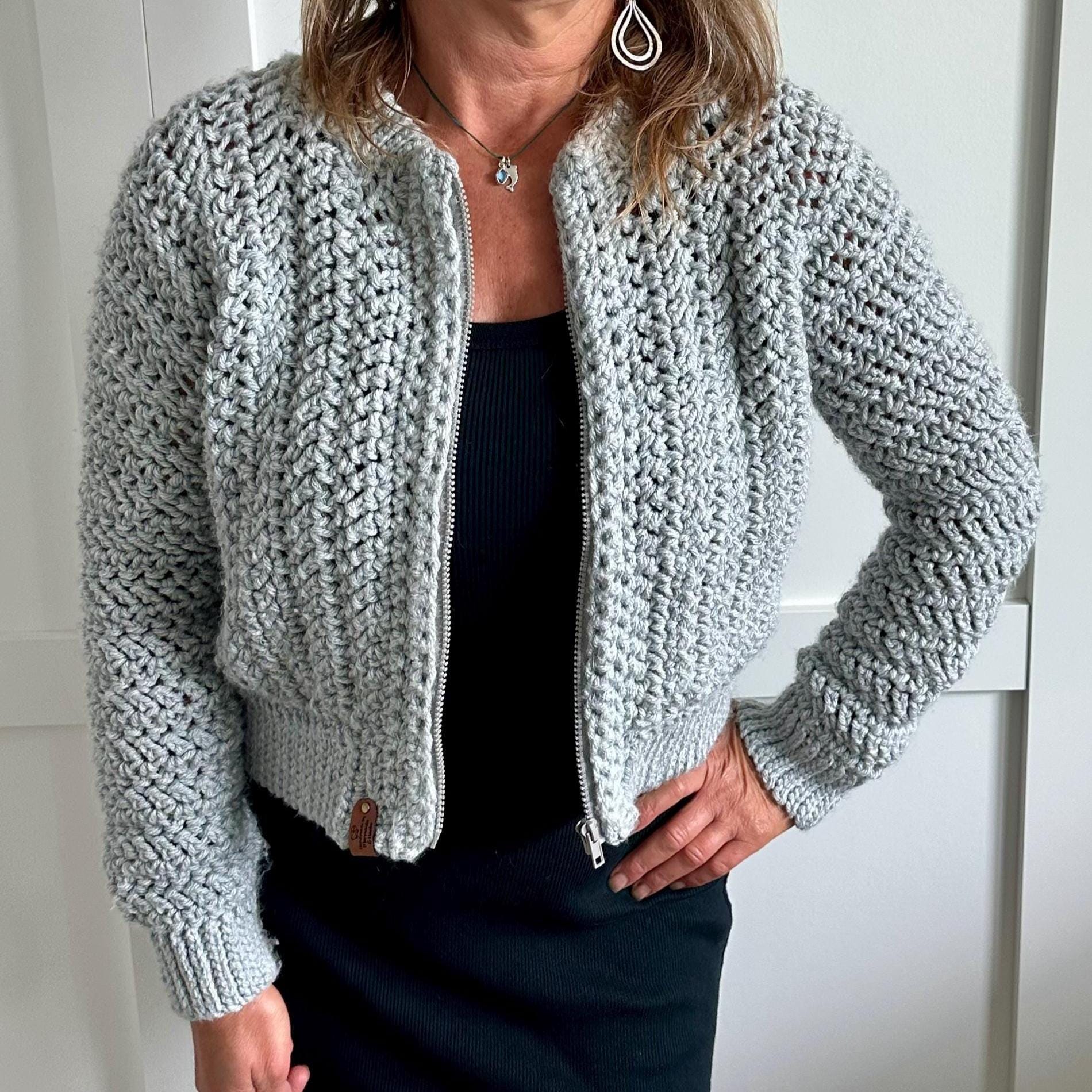 Chunky Zipper Cardigan Crochet Pattern with Video Tutorial