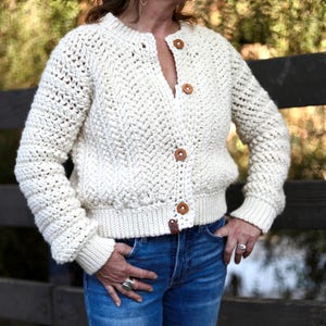 Patroon gehaakt vest dames, patroon kort gehaakt vest, eenvoudig gehaakt vestpatroon, haakpatroon button-up, maten XS tot 5XL