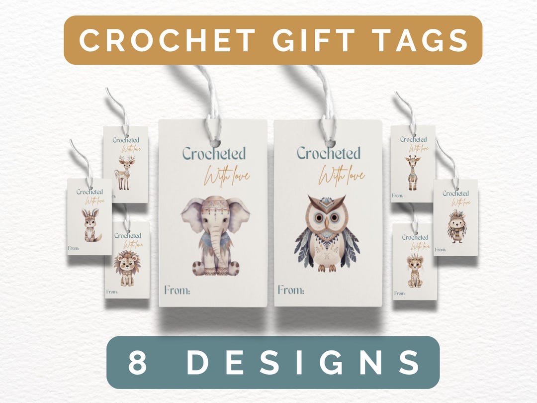 Labels for Crochet Items, Crochet Product Tag, Printable Crochet Labels ...